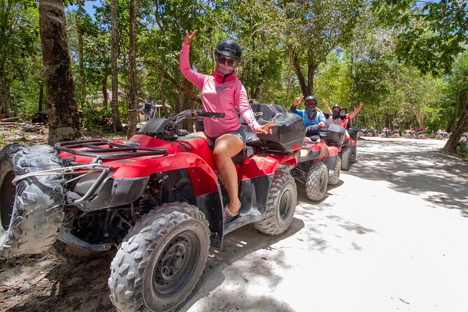 ATV to Jade Cavern, Mud Trails, Snorkel and Lunch with Open Bar - Riding the Cozumel jungle mud trails