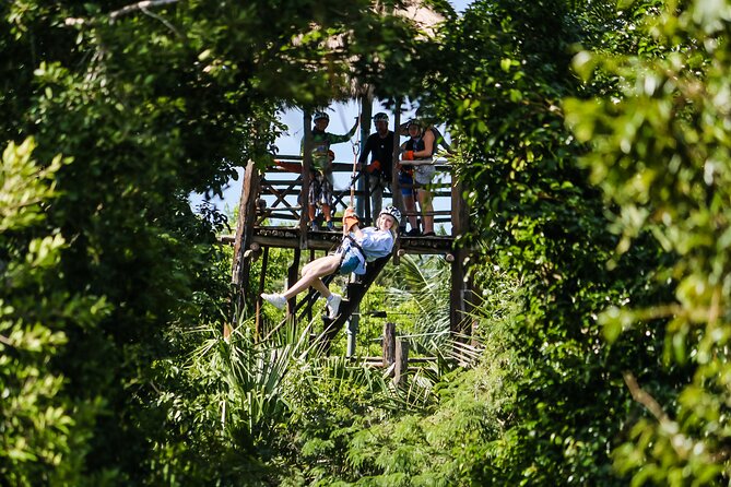 Cozumel ATV Jungle Adventure and Snorkeling with Lunch - Three zip lines with a manageable climb