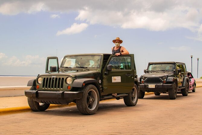 Cozumel Cultural Jeep Tour with Mayan Village and Mexican Lunch - Military planes and replica Mayan ruins