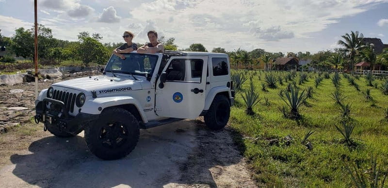 Cozumel Private Jeep Tour with Lunch and Snorkeling - Heading east on forest roads