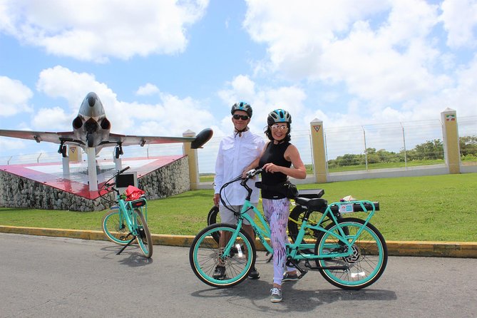 E-Bike City Tour though Cozumel & Taco Tasting Tour - The SEDENA store, aircraft, and island monuments