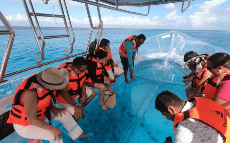 Explore the sea of cozumel in a transprent boat with drinks and snorkel. - What the Crew Does Well