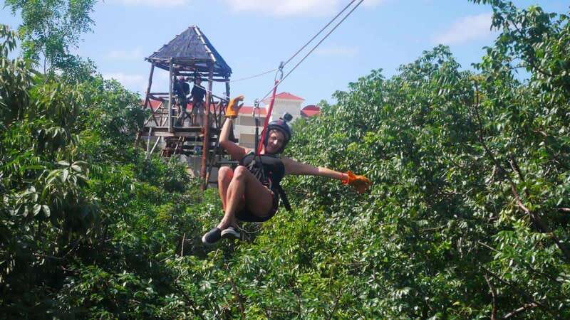 From Cozumel: The Original Zipline Adventure Tour - The 36-foot climb and first platform